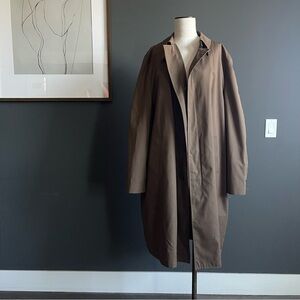 Vintage Tan Trench Coat with Removable Lining Khaki Overcoat 46R Unisex